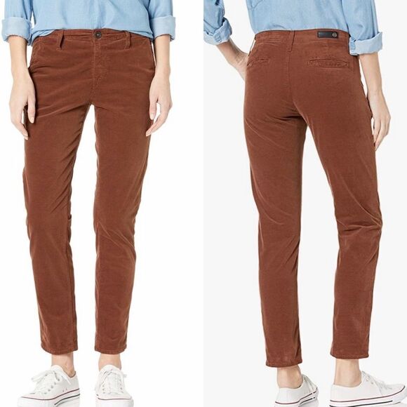 AG Adriano Goldschmied Caden Corduroy Trouser in Dark Walnut - Picture 4 of 13